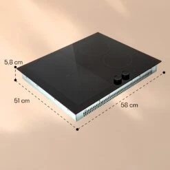Magnichef 4 Flex Einbaukochfeld Induktion 4 Zonen / Flexzone 7000W Glaskeramik -kitchentools Verkäufe 10041381 yy 0011 dimensions