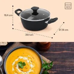 Noto Endurance Kochtopf Ø24cm Geschmiedetes Aluminium Deckel Induktion PTFE-Antihaftbeschichtung 19 Noto Endurance Kochtopf Ø24cm Geschmiedetes Aluminium Deckel Induktion PTFE-Antihaftbeschichtung -kitchentools Verkäufe 10045007 yy 0009 dimensions