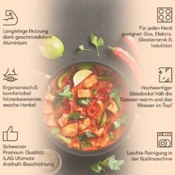 Noto Endurance Kochtopf Ø28cm Geschmiedetes Aluminium Deckel Induktion PTFE-Antihaftbeschichtung -kitchentools Verkäufe 10045008 de 0002 usp