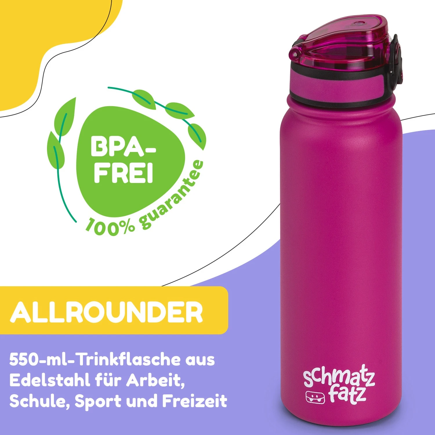 Wakaba Thermosflasche 550 Ml Edelstahl Tritan BPA-frei 4 Wakaba Thermosflasche 550 Ml Edelstahl Tritan BPA-frei - Image 2